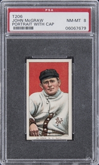 1909-11 T206 White Border John McGraw, With Cap – PSA NM-MT 8